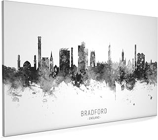 Bradford England Skyline Box Canvas Print with City Name -11621