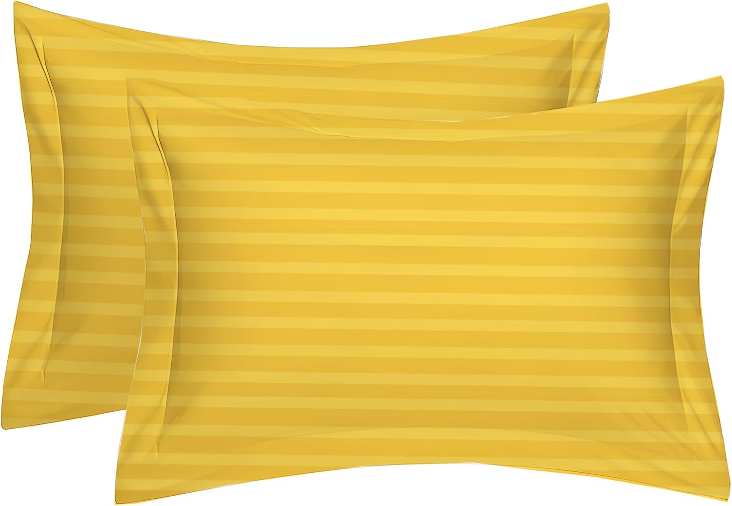 220 Cotton Feel Glace Cotton Double Bedsheet with 2 Pillow Cover (90x90 inch) Yellow