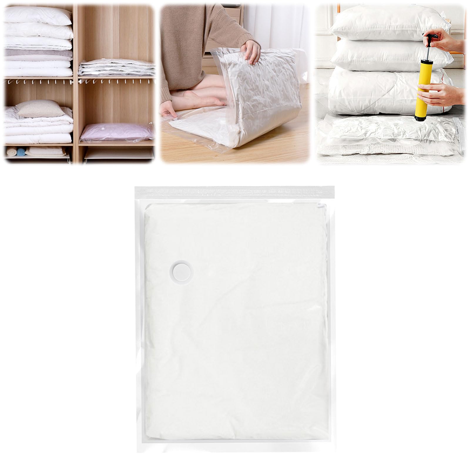 Sacs De Rangement Sous Vide - Compression Pour Vêtements, Couettes - Fermeture Éclair - 60x80 Cm