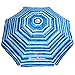 Tommy Bahama Sand Anchor 7 feet Beach Umbrella with Tilt and Telescoping Pole (Blue/White)