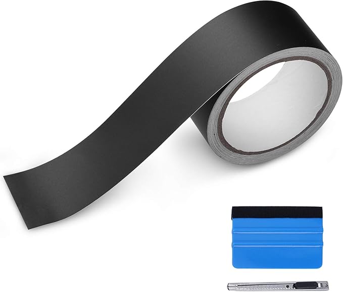 LZLRUN Free Tool Kit Matte Vinyl Tape for Black Out Chrome Delete