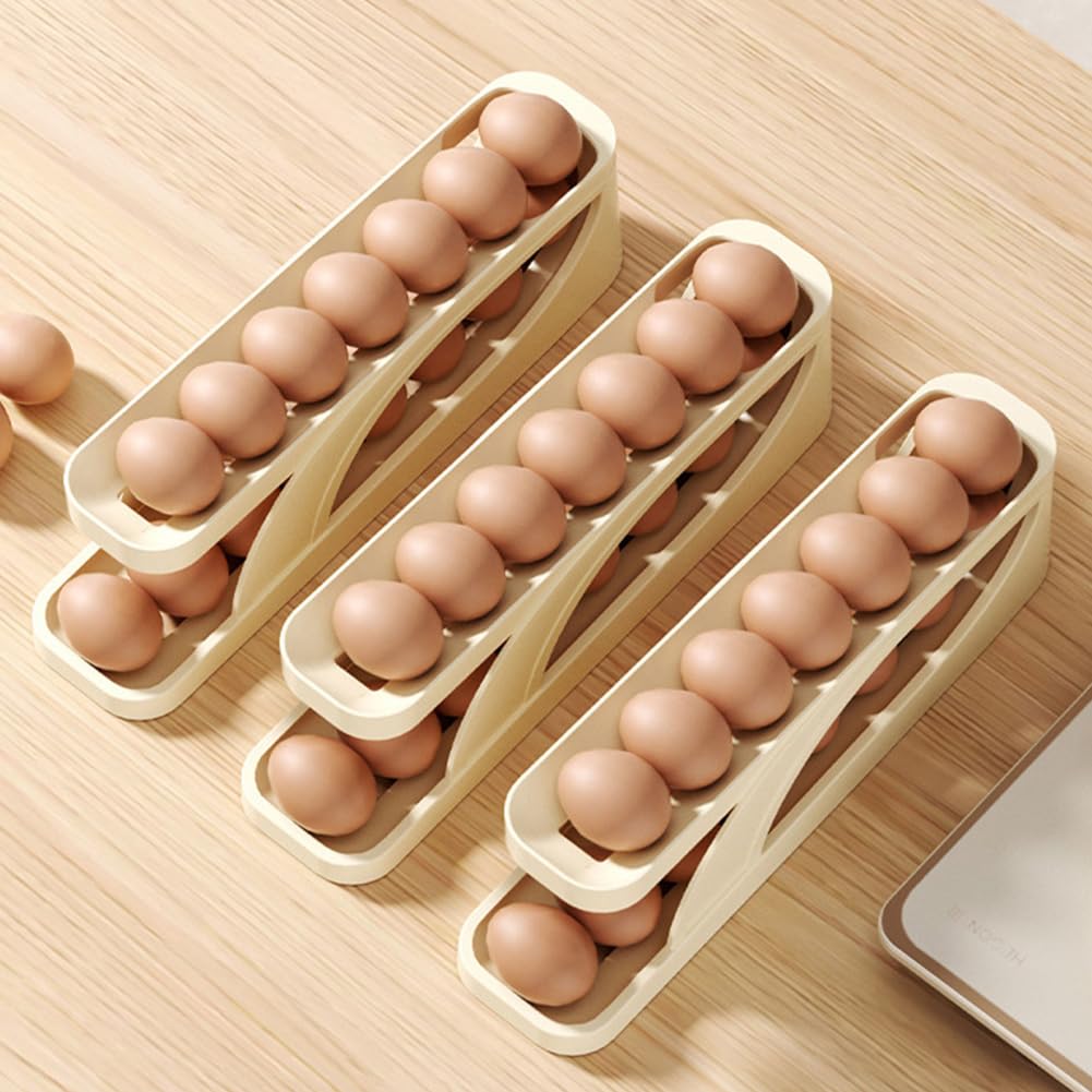 Coquetiers, Distributeur Automatique d'œufs à défilement à Deux Couches, conteneur for réfrigérateur à œufs, Support de Conservation des œufs, Gadgets de Cuisine