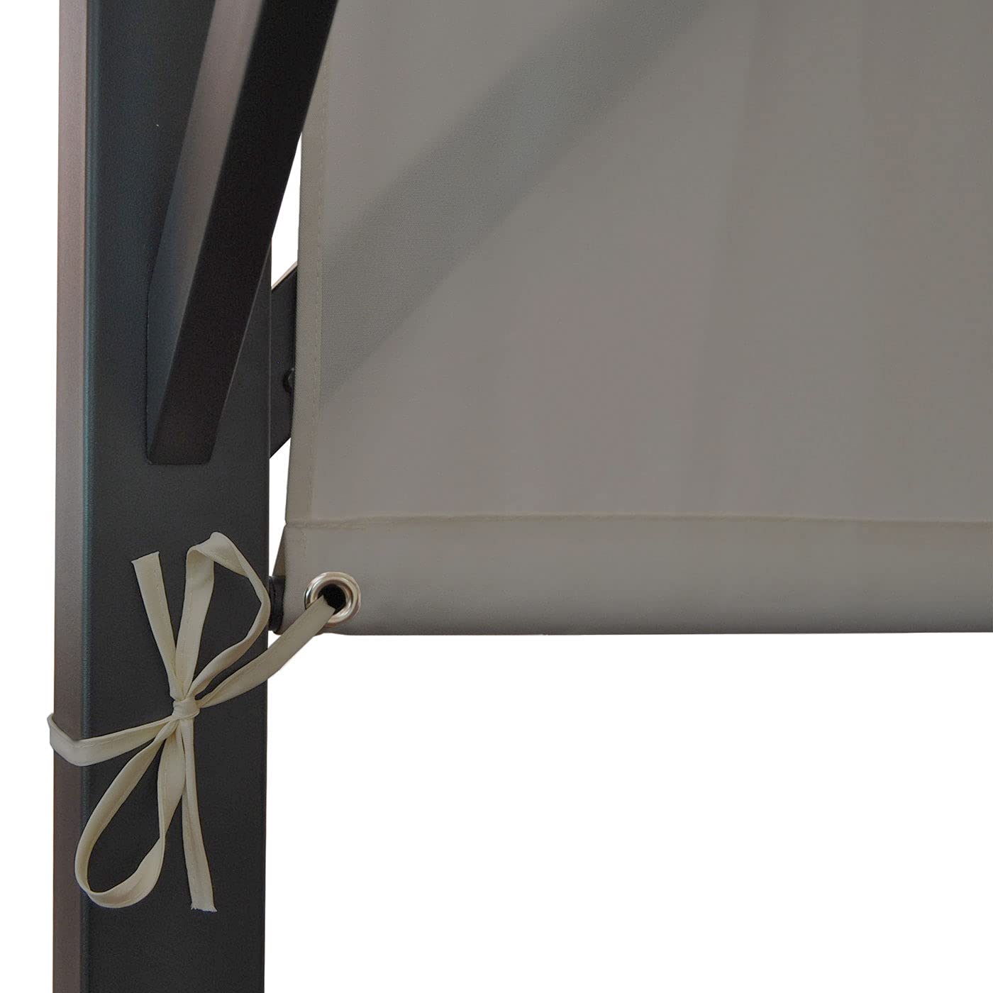 Gazebo pergola regolabile baldacchino moderno elegante giardino patio Baia acciaio poliestere - 4x4m marrone beige
