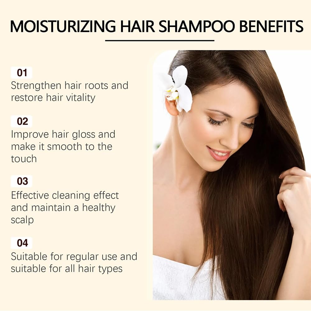 Shampoo idratante al collagene, lavaggio quotidiano delicato for capelli lisci, lucenti e gestibili