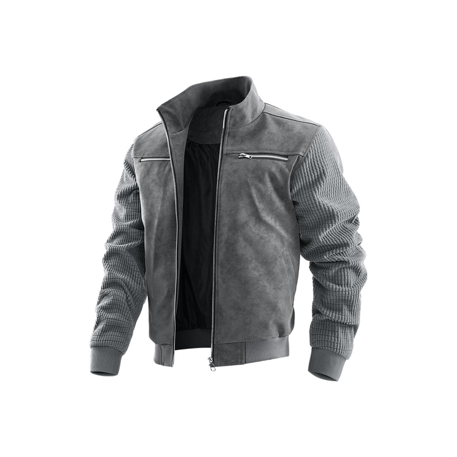Generisch Übergangsjacke Herren Arbeitsjacke Winterjacke mit Reißverschlusstaschen Blousonjacke mit Brusttaschen Herbstjacke Windjacke Freizeitjack Sportjacke Slim Fit Herrenjacke