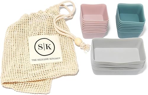 Miniatura 7 de The Silicone Kitchen Vasos de silicona reutilizables para hornear, rectangulares y cuadrados, no tóxicos, sin BPA, aptos para lavavajillas, caja