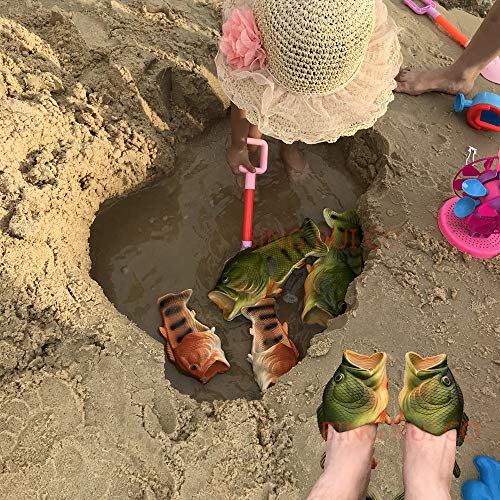 Image of BING RUI CO Fish Slippers Beach Shoes Non-Slip Sandals Creative Bass Slippers Men and Women Casual Shoe