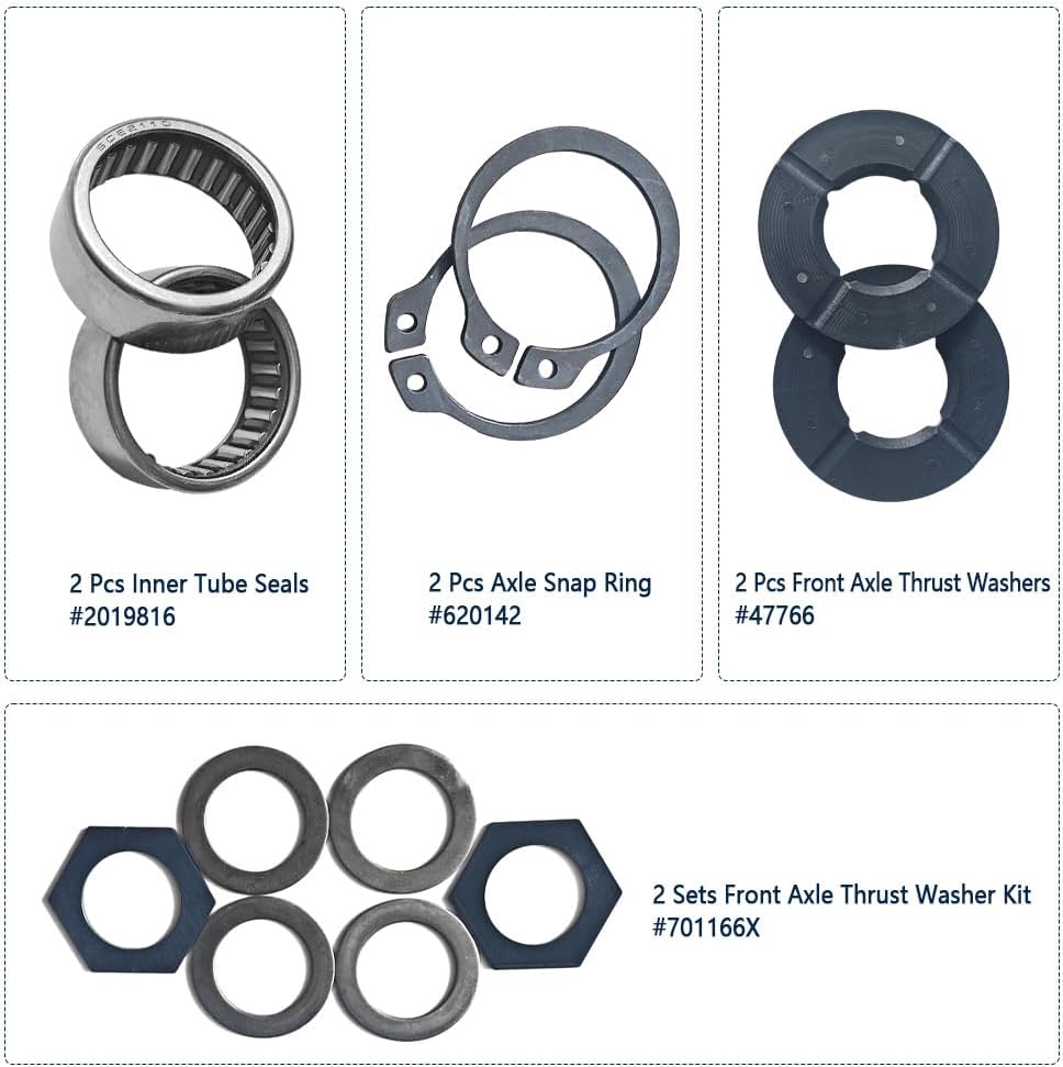 Outer Axle Dust Seal & Inner Tube Seal & Needle Bearing & Snap Ring & Thrust Washer Seals Kit Fits for Ford Super Duty F250 F350 F450 F550 Excursion 1998-2004 W/Dana 50/60 Axle