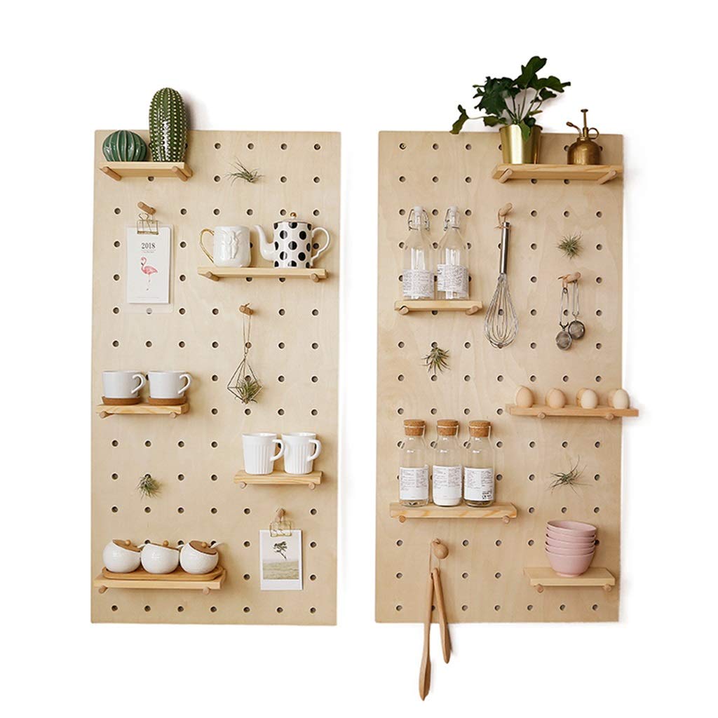 Panneau perforé en bois massif gris 60x120 cm pour rangement mural