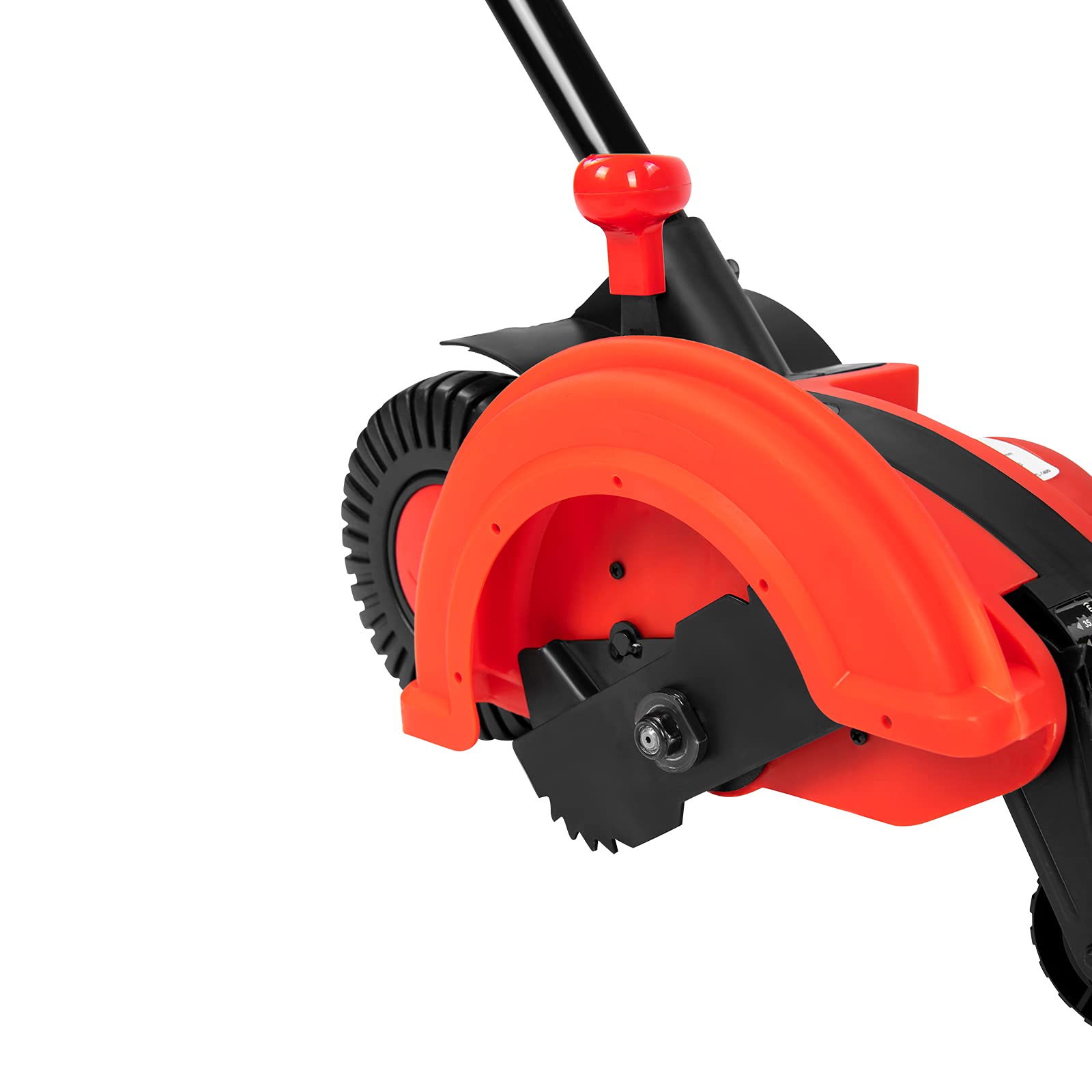 Grafner 2in1 Rasenkantenschneider und Fugenbürste, mit Messer und Bürste, ergonomischer Teleskopstiel, 3-Fach einstellbare Schnitttiefe, Führungsschiene für präzise Kanten und saubere Fugen Rot