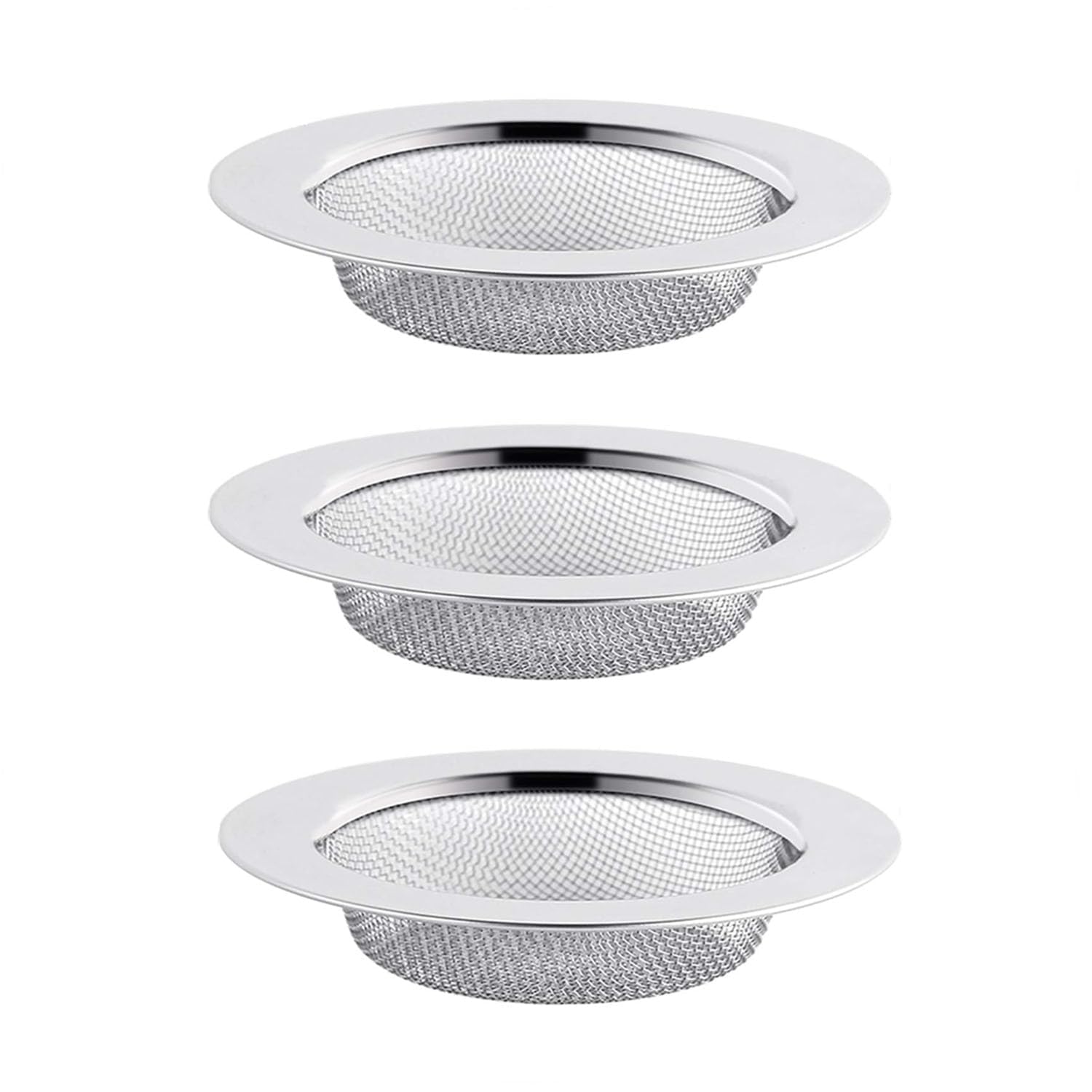 Sadwqgewnbf Silver 3 Pcs Kitchen Sink Plug Strainer, Essential For Daily Dishwashing And Drain Protection, Stainless Steel Strainers Sink Plugs, For Food/Hair Catcher