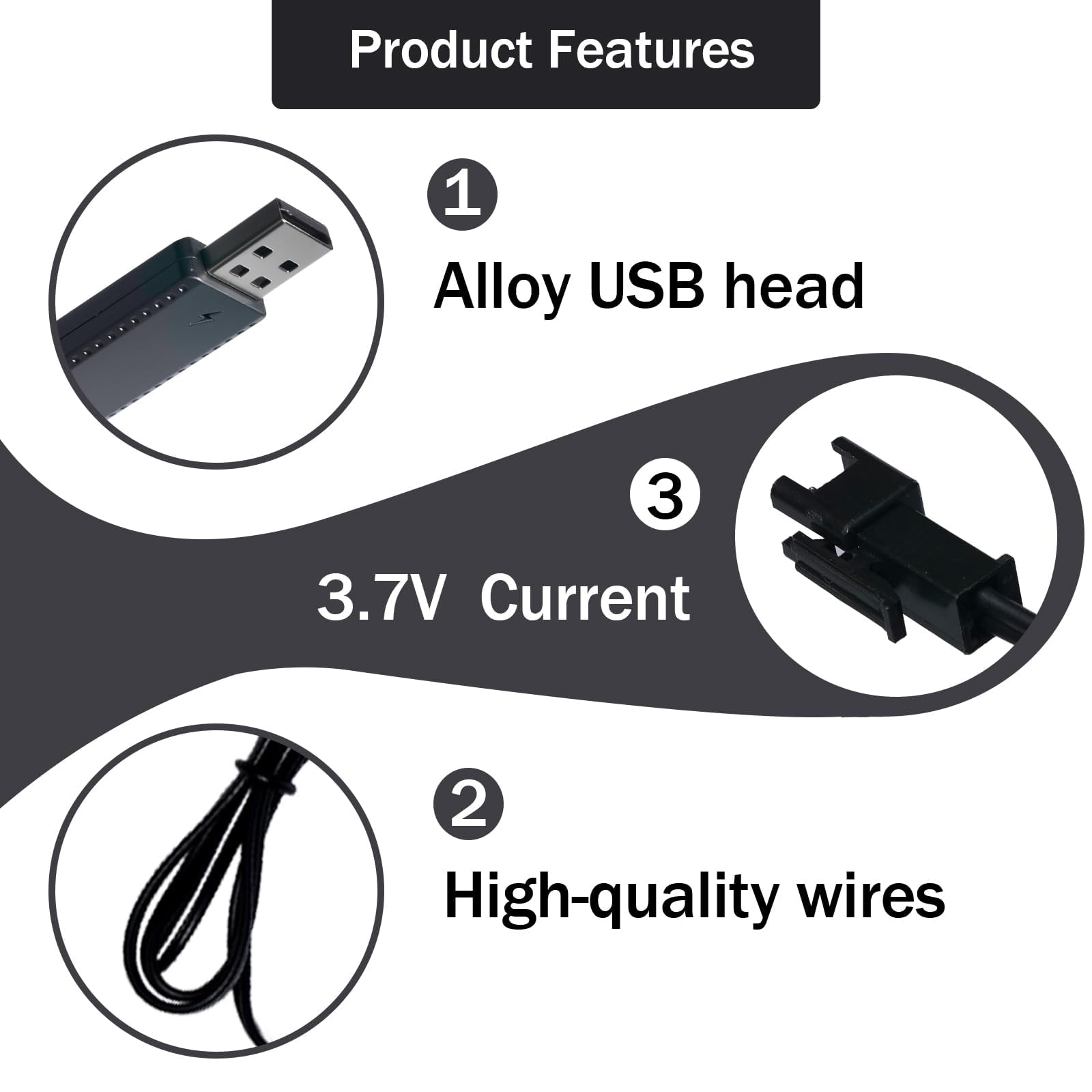 Aliwisdom USB Chargeur Câble RC Universel avec connecteur SM-3P Plug pour 2S 7.4V LiPo Batterie