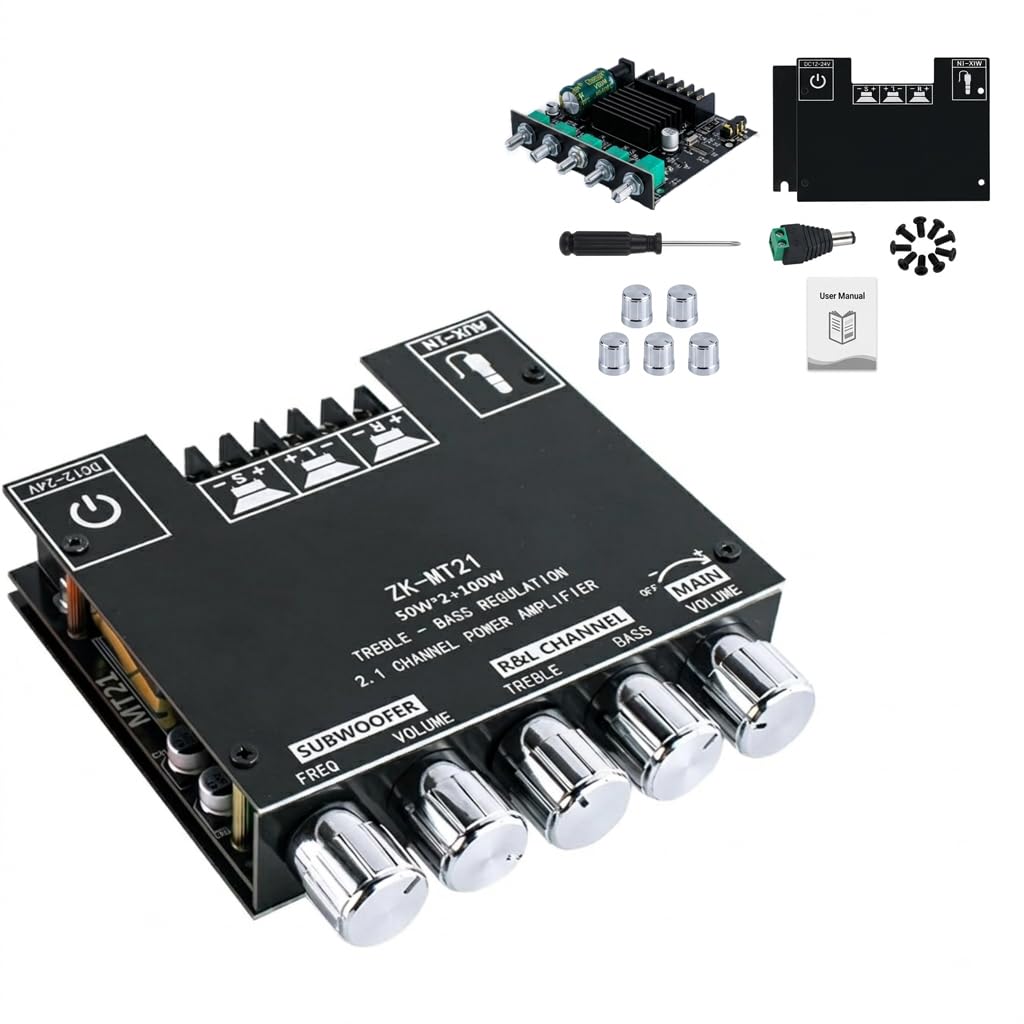 ZK-MT21 Bluetooth Amp,2.1 Channel BT 5.0 Amplifier Board
