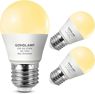 E26 A15 LED Refrigerator Light Bulb - 3W 2700K Non - Dimmable 120V, 3 - Pack, Ideal for Effortless Fridge & Freezer Lighting