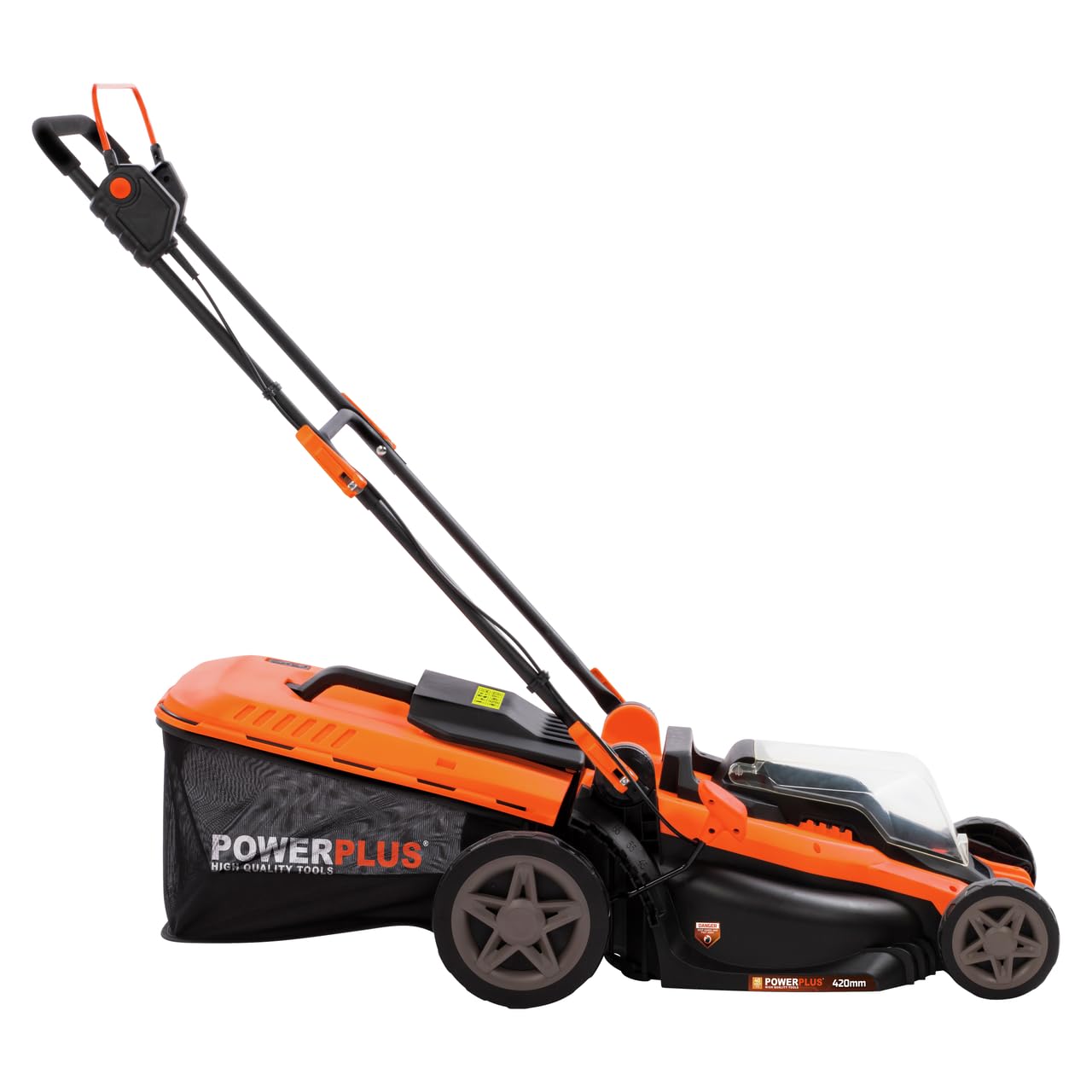 Powerplus POWDPGLWS2-40V - Cortacésped con batería de Doble Potencia, 420 mm de diámetro, sin batería ni Cargador, con Soporte de césped y expulsión Trasera