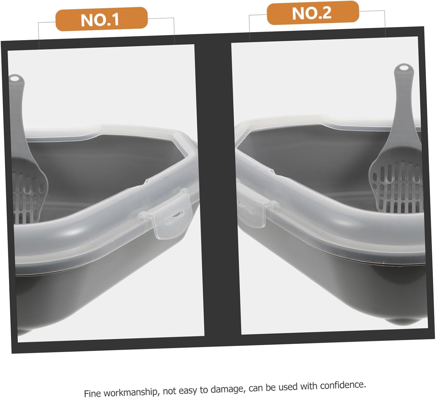 Large Cat Litter Box Style High-Sided XL -Splash Semi-Enclosed Kitten Litter Pan