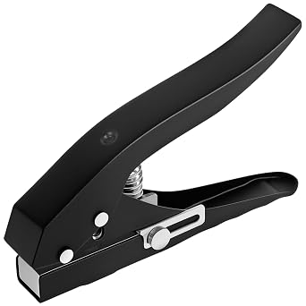 Single Hole Punch 15 mm Heavy Duty Hole Puncher Round Punching Tool Paper Punch Precise Circle Puncher Handheld Edge Banding for Paper Ticket LabelBlack