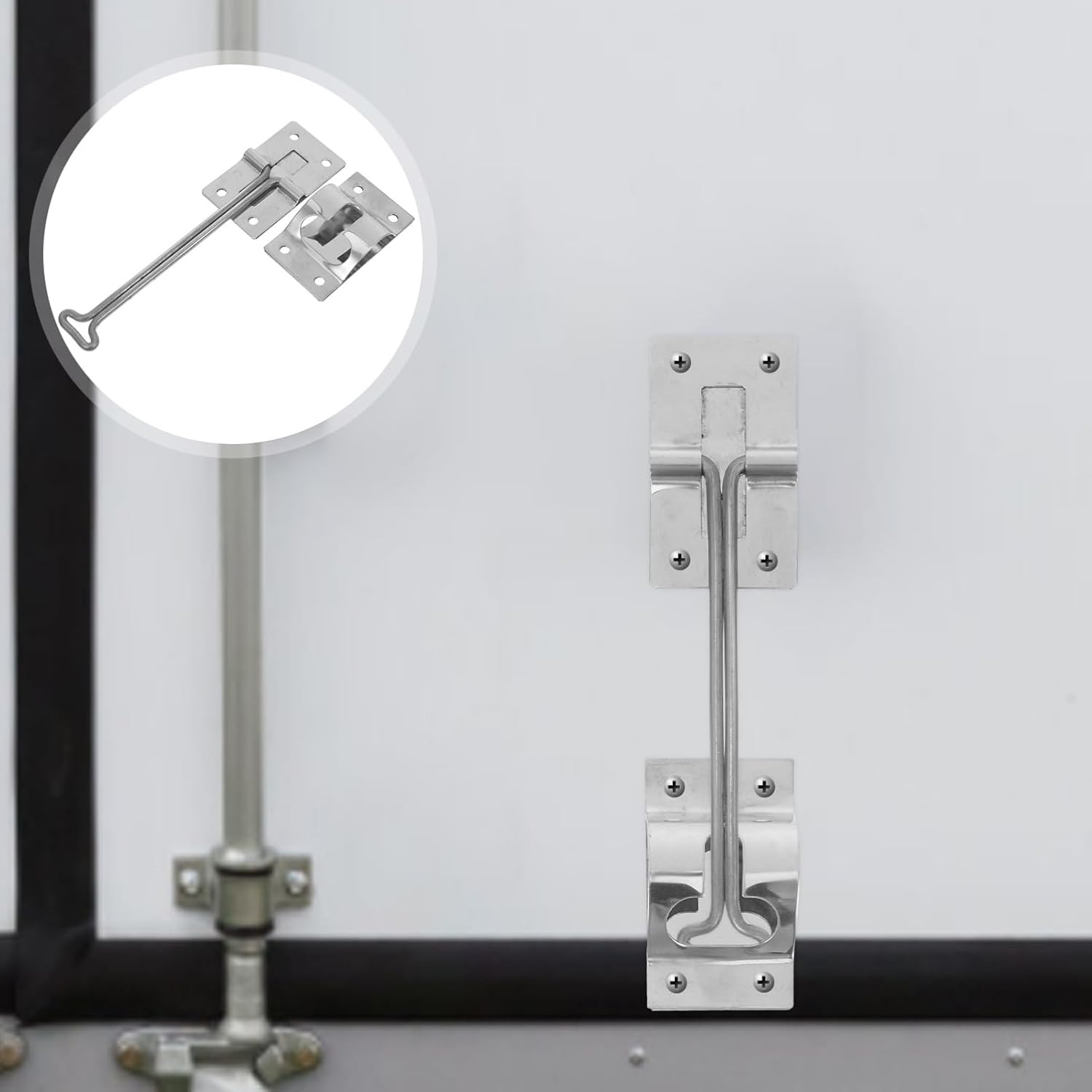 Stainless Steel Trailer Door Holder 6 Inch Cargo Trailer Latch Easy Install Safe Windproof Catch