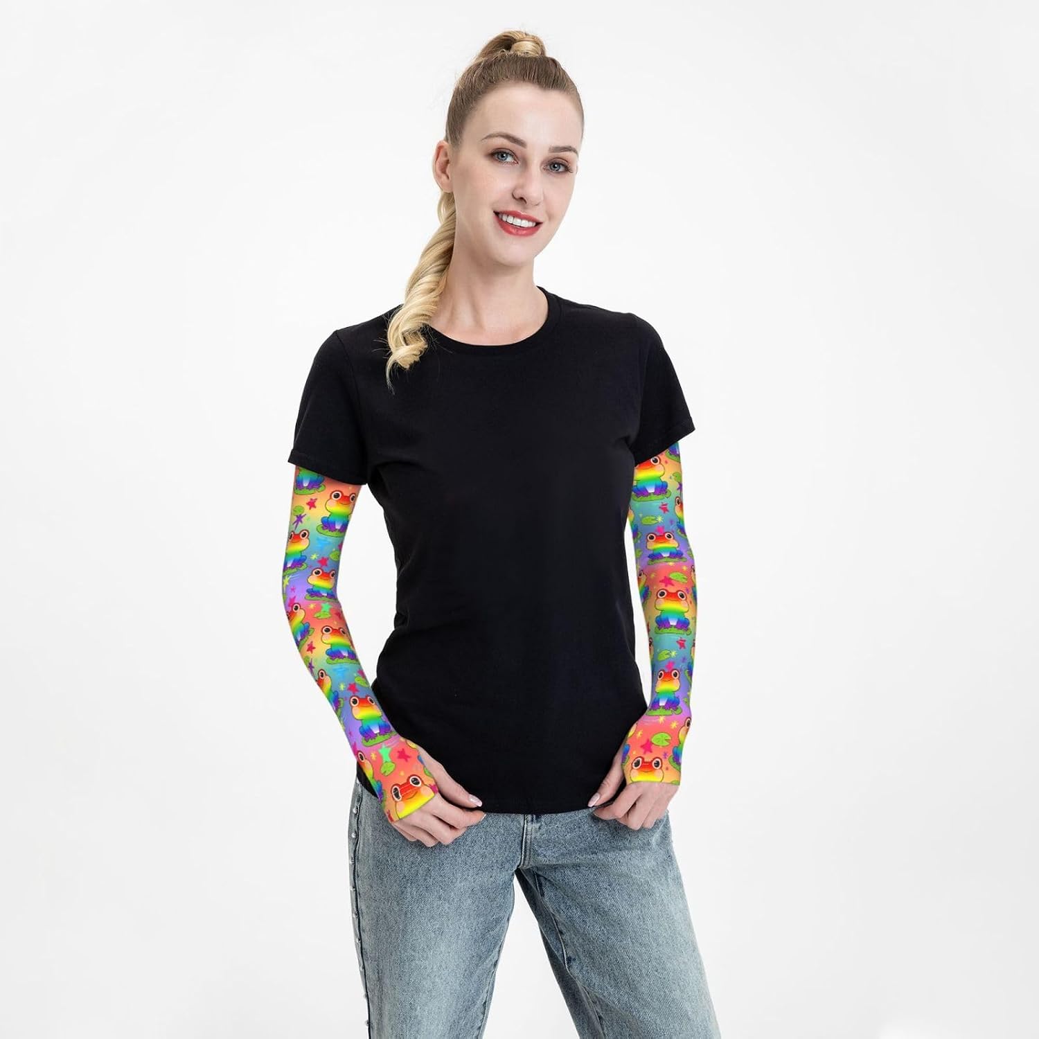 Rainbow Arm Sleeves LGBT Pride Arm Sleeves Gay Sports Compression Arm Sleeve for Women Man