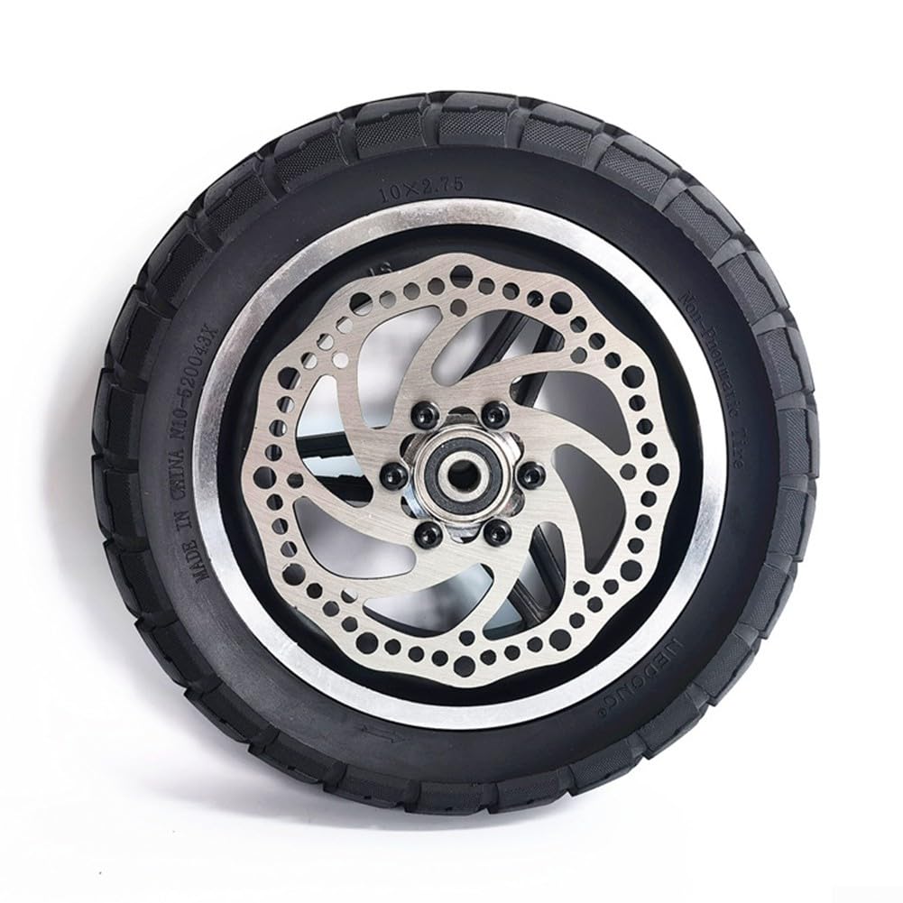 Conjunto de Rueda Completa para Scooters eléctricos, neumático Todoterreno de Caucho Macizo de 10 Pulgadas
