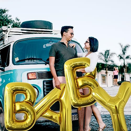 Image of Letter Balloons Gold Party Balloon - 40 Inch Large Gold Letter B Balloon, Letter Balloon Birthday Decorations, Balloon for Women Men Anniversary Party Decorations Supplies