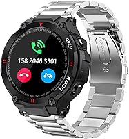 Vista 6 de Lamshaw Correas de repuesto para reloj inteligente militar EIGIIS de acero inoxidable, compatibles con VALYV K22 Militar Smartwatch/EIGIIS K22