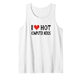 I Love Hot Computer Nerds - Heart IT Tech Software Developer Tank Top