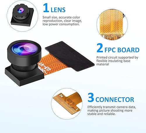 Miniatura 2 de Aideepen OV5640 Módulo de cámara Lente gran angular de 160  Lente de 5 megapíxeles para ESP32, STM32, computadora de placa única