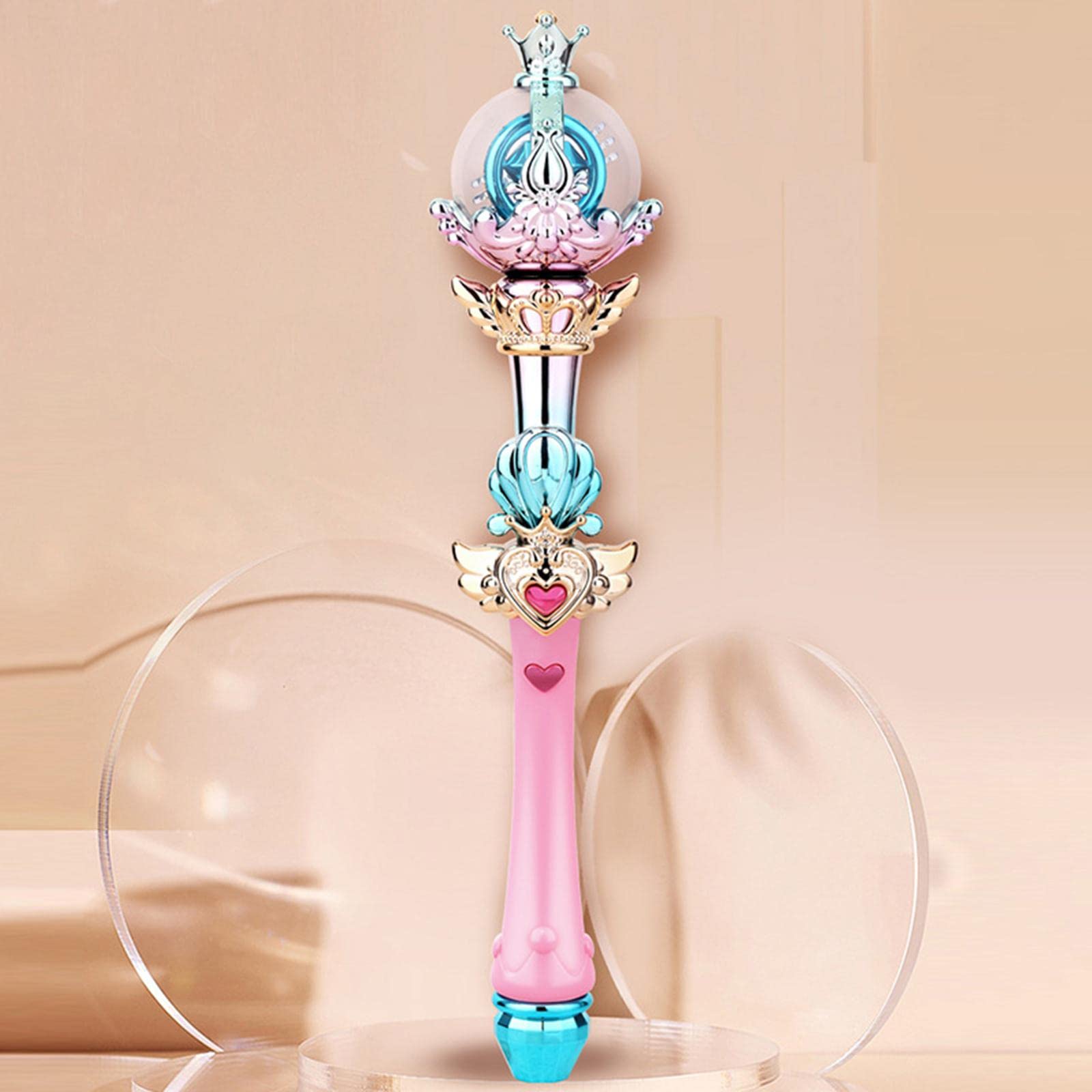 Bacchetta Magica Bacchetta Fata Bacchetta Costume Bacchetta Cuore Luminoso per Bambini con Luci E Manico Ergonomico in PP Adatta a Foto di Gruppo, Stile a
