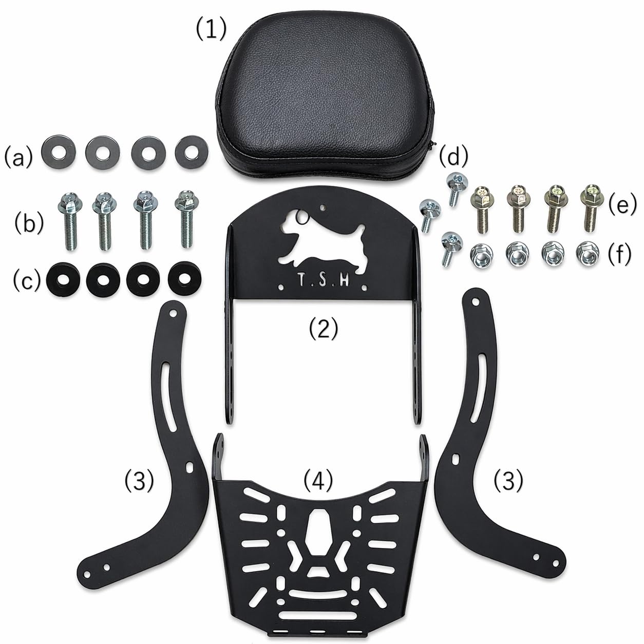 Amazon | T.S.H バイク用バックレスト付きリアキャリア Honda Rebel 