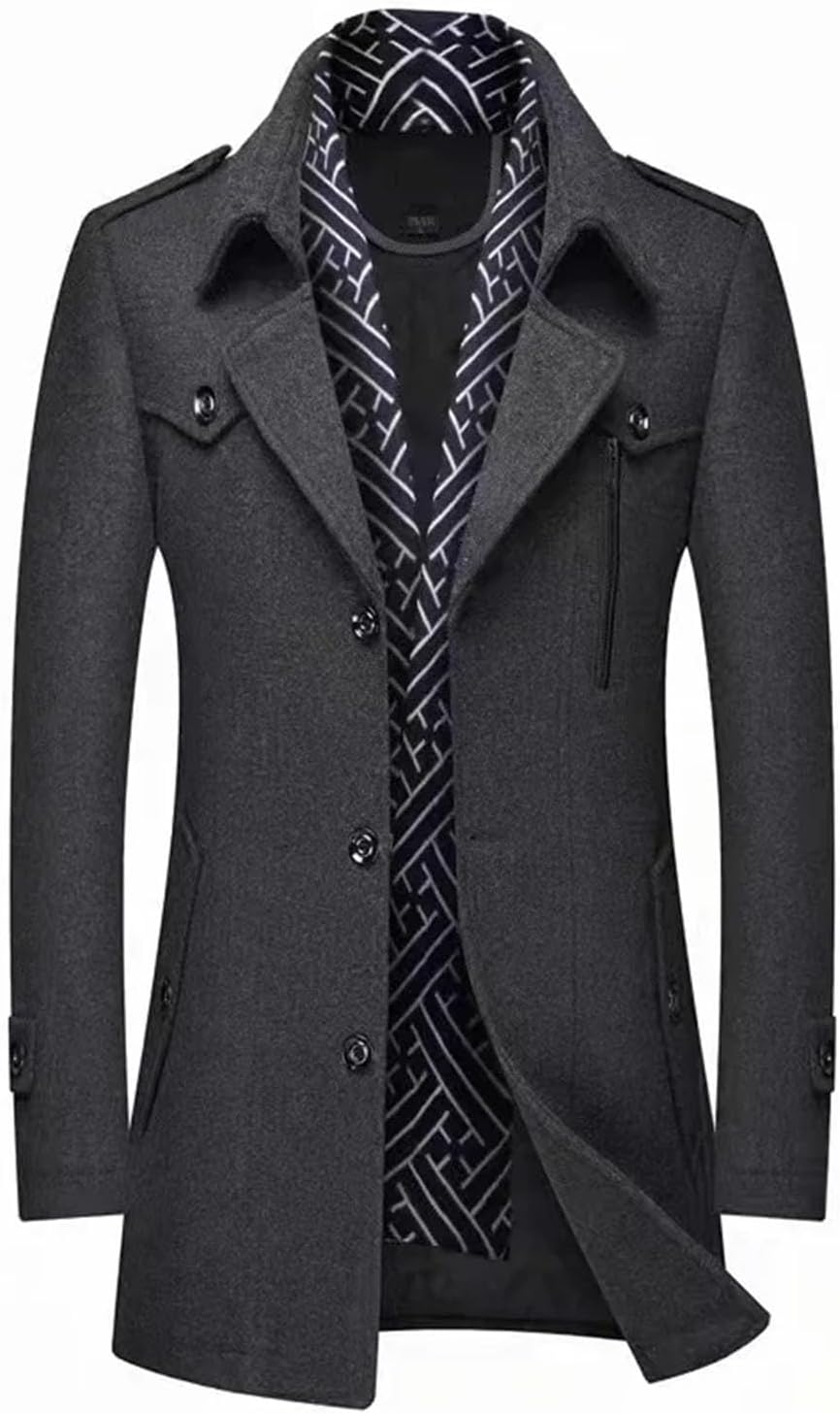 Stylish Men's Wool Blend Coat for Winter