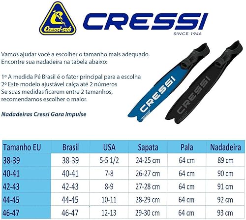 Miniatura 7 de Cressi Gara - Aletas modulares de impulso para apnea con cuchillas intercambiables, diseñadas y fabricadas en Italia