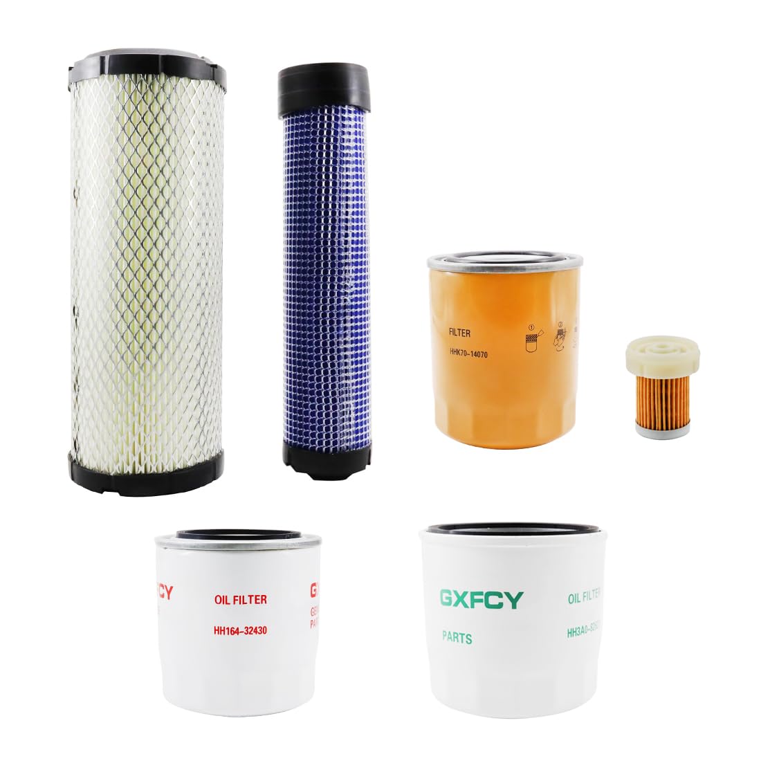 Kit de filtro TA040-93230 HHK70-14070 HH164-32430 6A320-59930 HH3A0-82623 compatible con Kubota L2501 L2800 L3200 L3400 L37000 SU L38 Tractor 00 HST