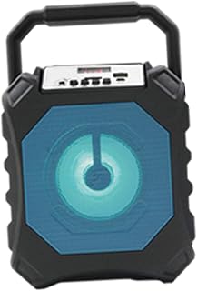 Altavoz Bluetooth portátil para karaoke con LED y micrófono con cable, sistema recargable para niños y adultos, tarjeta TF compacta recargable por USB, color azul