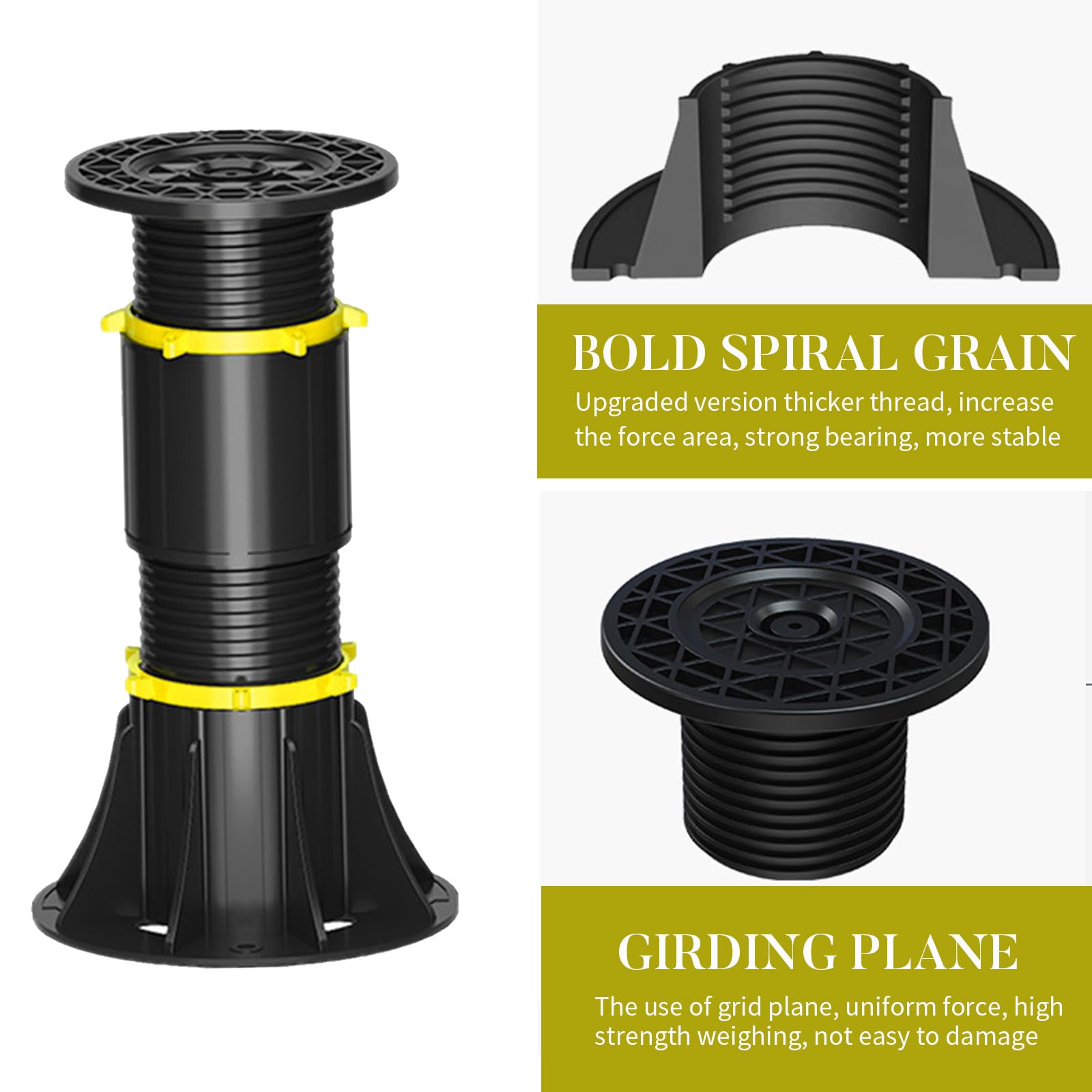 SaferCCTV 2 Pack Adjustable Height Bed Support Legs,Frame Center Support Leg Bed Furniture Board Support Center Slat Heavy for Bed Frame,Cabinet and Wooden Furniture (7.87