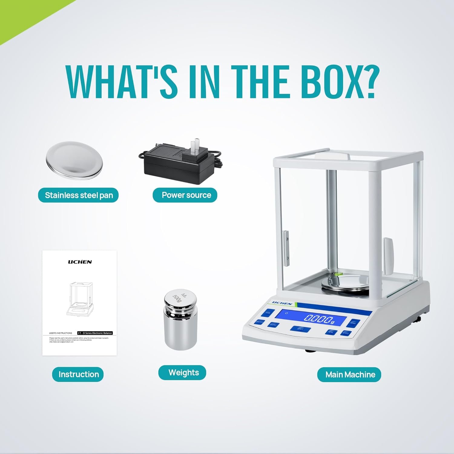 LICHEN Lab Scale High Precision Scale Laboratory 0.001gx500g Accuracy Lab Digital Analytical Balance Weigh(500g,1mg)