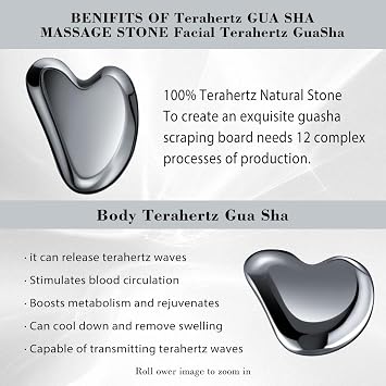 Terahertz Stone Gua sha Facial Tool,cryo gua sha,Natural Terahertz Gua sha Board for SPA Therapy Trigger Point Treatment