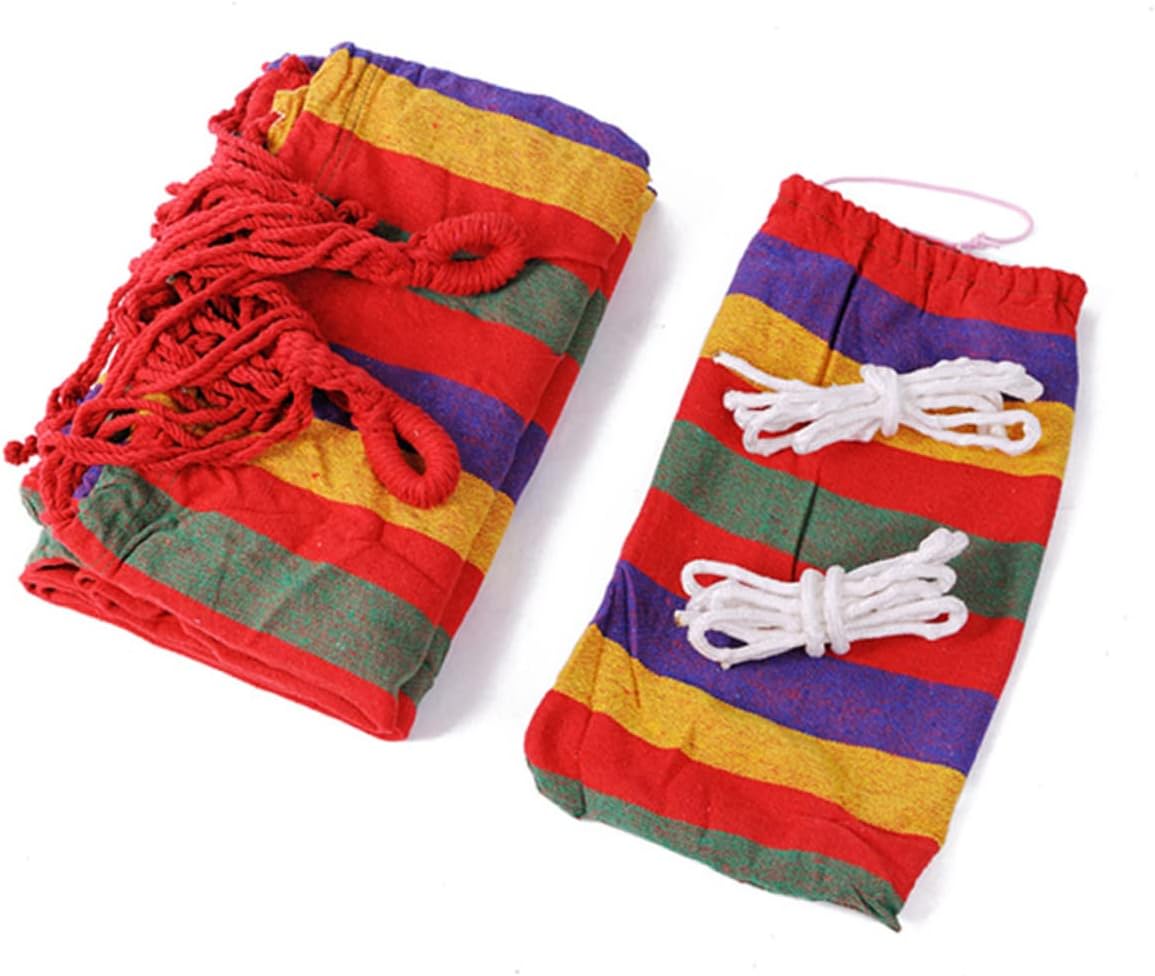 BESPORTBLE Thickened Canvas Swing Hammock for People Outdoor Camping Hammock Ropes Lightweight Easy to Carry