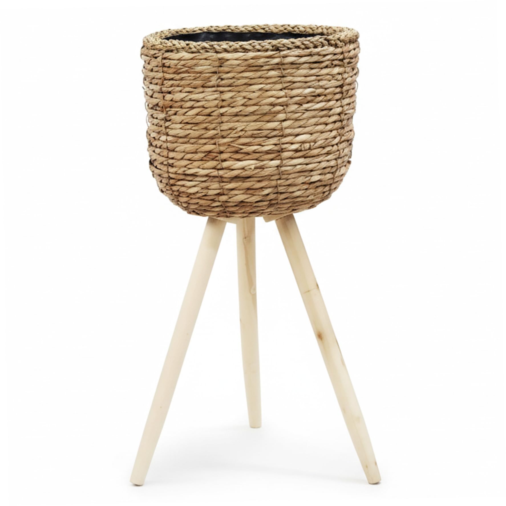 Ameble Assorted Color Rattan Plant Stand Wicker Planter With Legs Decorative Indoor Plant Pot Stand For Living Room Bedroom Balcony Home Boho Holder Basket