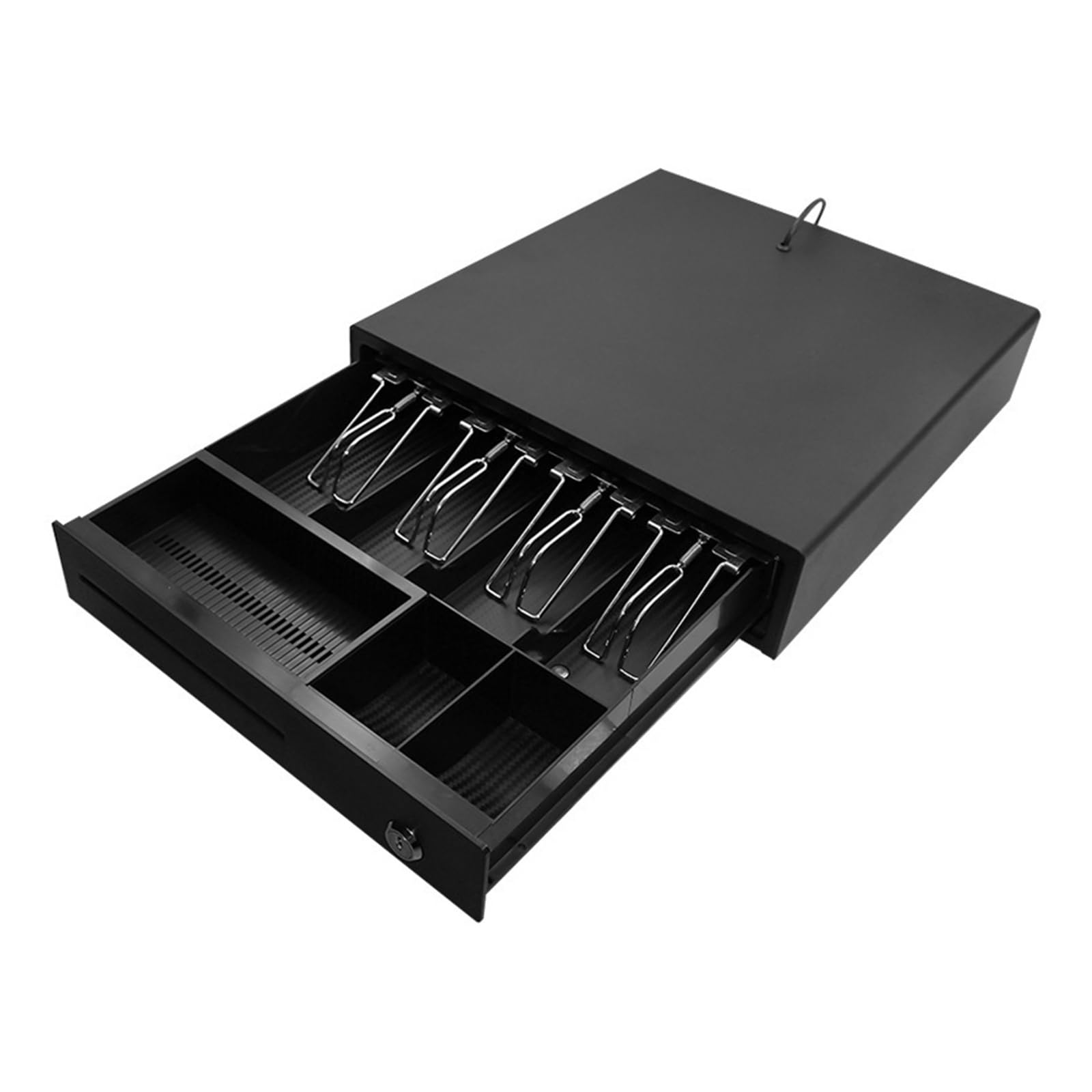 cash register, 13" Steel Heavy Duty Cash Box with 4 Bill 3 Coin Money Safe Storage