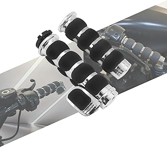 Motorcycle Hand Grips 1 inch 25mm Universal Non-Slip Handlebar Throttle Grips Fit for Harley Street Glide Road King Electra Glide Softail Fatboy Dyna Sportster Chrome