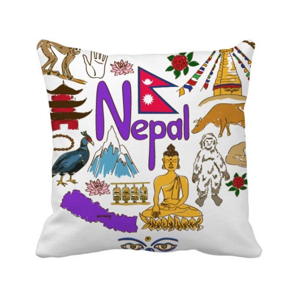 Buy Nepal Love Heart Landscap National Flag Square Throw Pillow Insert
