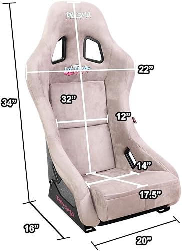 Vista 76 de NRG Innovations NRG-FRP-303RD-ULTRA Asiento universal de carreras con respaldo fijo con adaptadores de montaje lateral para arneses de 6 puntos
