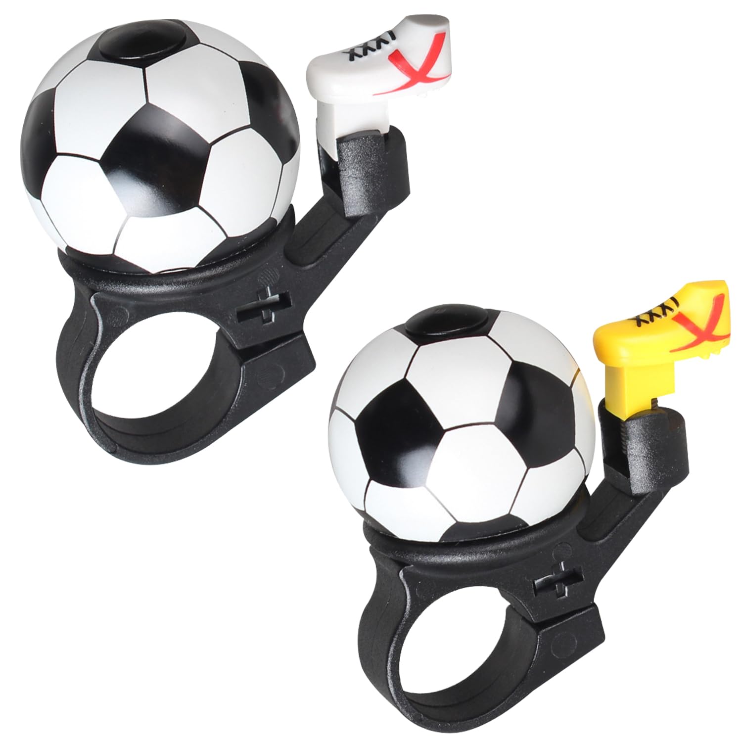 Lonimia 2 Pcs Bike Bell, bicycle bell Football Design,Kids Bicycle Bells with Loud Crisp Clear Sound,Bike Accessories Decoration Bell for kids bikes, mountain bikes, road bikes,folding bikes.