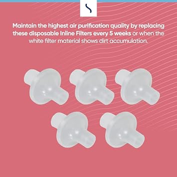 Snugell Inline Anti-Bacterial CPAP Filters Hygienic, Durable, and Easy to Install Compatible with All CPAP/BiPAP Machines Ensures Clean, Contaminant-Free Breathing and Enhanced Air Quality