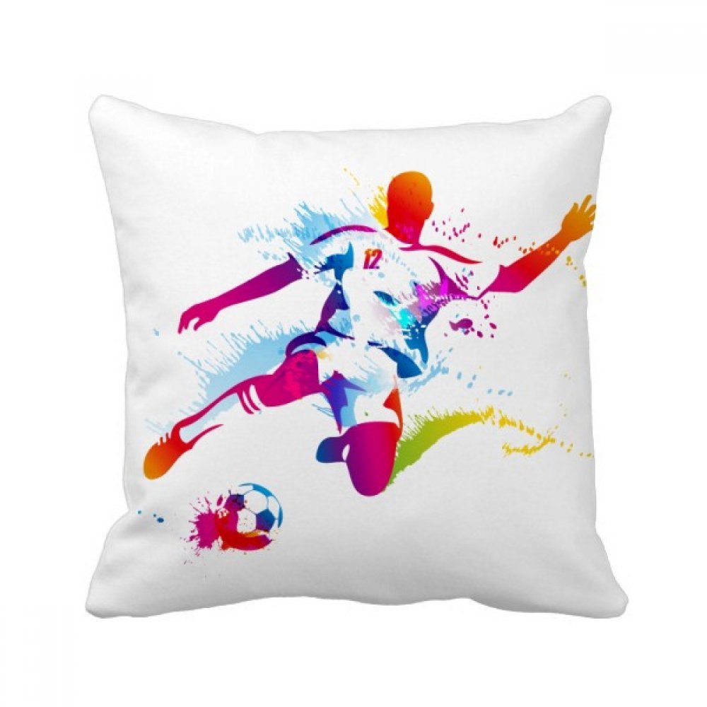 Coussin bleu football DIYthinker 40x40 cm housse multicolore pour decoration de canape de salon