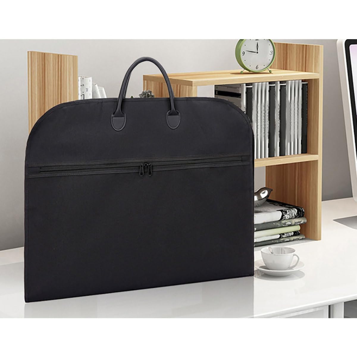 Generisch Tragbare Anzugtasche Oxford Stoff Atmungsaktiv Faltbarer Kleidersack Für Business Reisen Mit Reißverschluss Schwarze Kleiderhülle