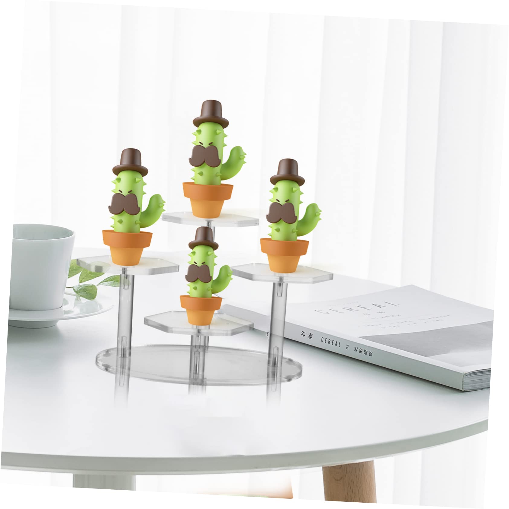 Cabilock Expositor Vertical de Acrílico Transparente para Joyas y Figuras Diseño Escalonado de 4 Niveles, Soporte Decorativo Adecuado para Ambiente del Hogar o Entrada