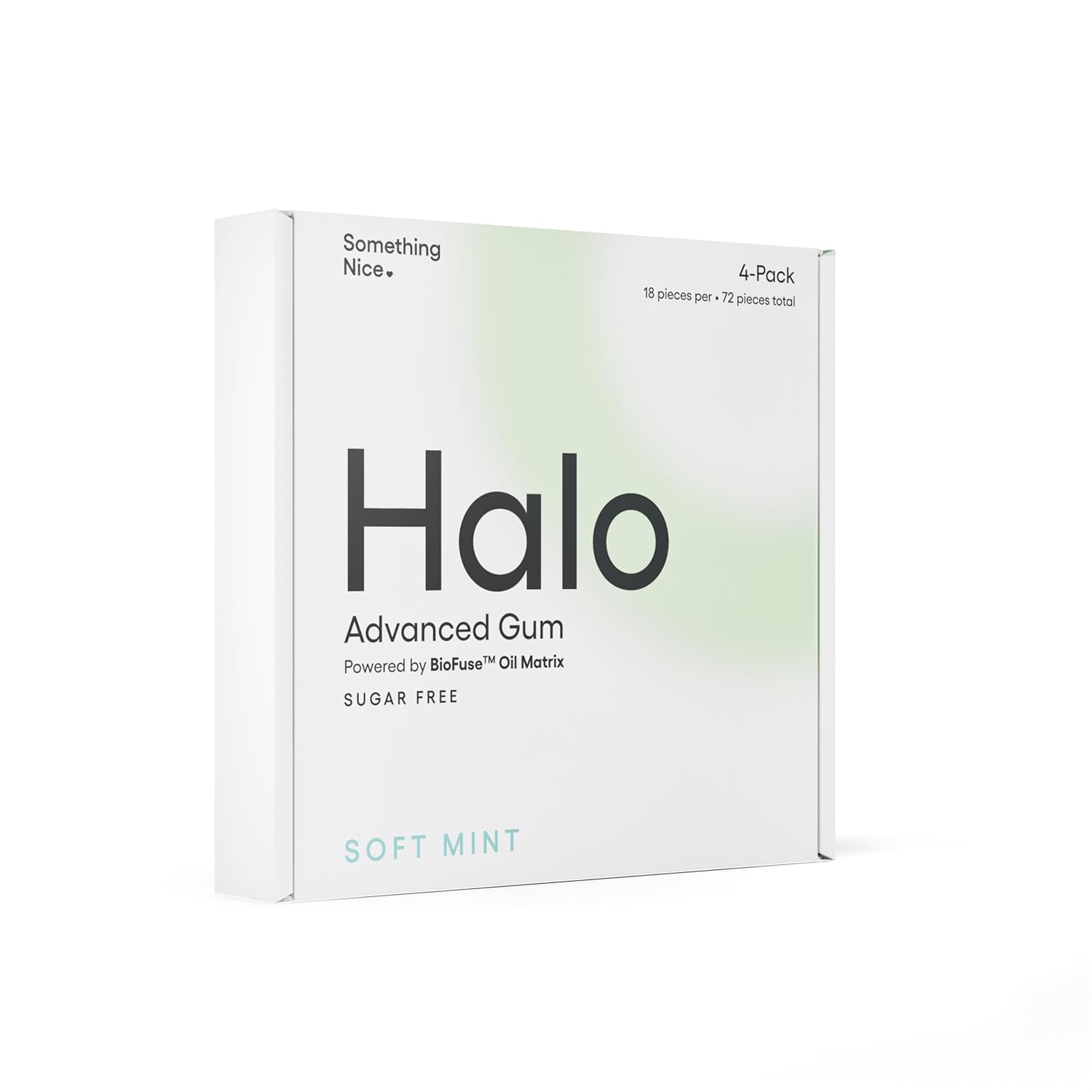 Halo Advanced Remineralizing Gum with Hydroxyapatite - Natural, Sugar Free, nHAp & Xylitol Gum for Healthy Teeth, Enamel Repair & Oral Microbiome, Natural Chicle Base, No Aspartame, 4 Pack, Soft Mint