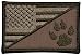 USA Flag/Tracker Paw Scout Emblem 2.25x3.5 Morale Patch - Multiple Color Options (Coyote Brown)
